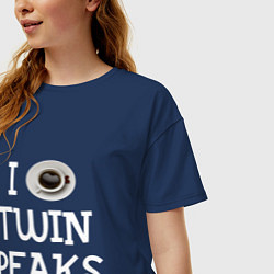 Футболка оверсайз женская I love Twin Peaks, цвет: тёмно-синий — фото 2