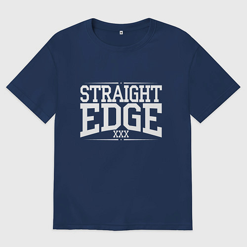 Женская футболка оверсайз Straight edge xxx / Тёмно-синий – фото 1