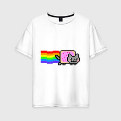 Женская футболка оверсайз Nyan Cat