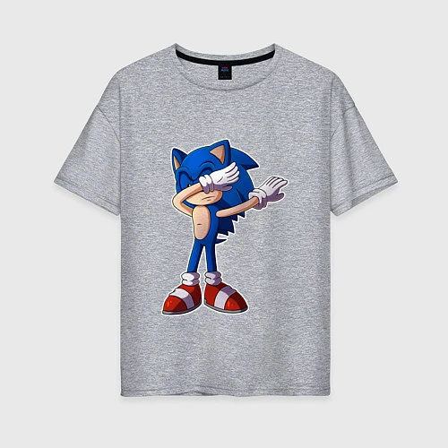 Женская футболка оверсайз Sonic dab / Меланж – фото 1