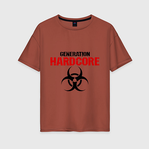 Женская футболка оверсайз Generation Hardcore / Кирпичный – фото 1