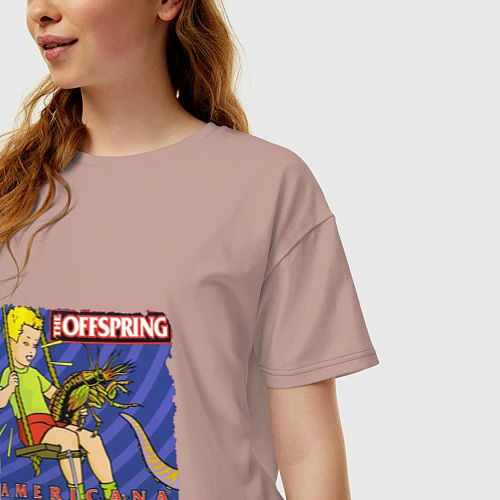 Женская футболка оверсайз The Offspring: Americana / Пыльно-розовый – фото 3