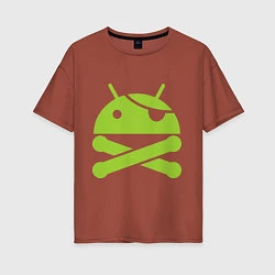 Женская футболка оверсайз Android super user