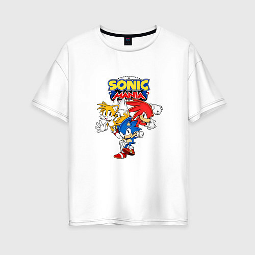 Женская футболка оверсайз Sonic Mania / Белый – фото 1