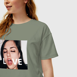 Футболка оверсайз женская Sasha Grey LOVE, цвет: авокадо — фото 2