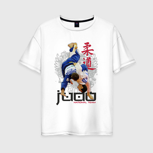Женская футболка оверсайз Дзюдо: национальная команда / Белый – фото 1