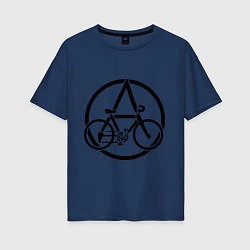 Футболка оверсайз женская Anarchy Bike, цвет: тёмно-синий