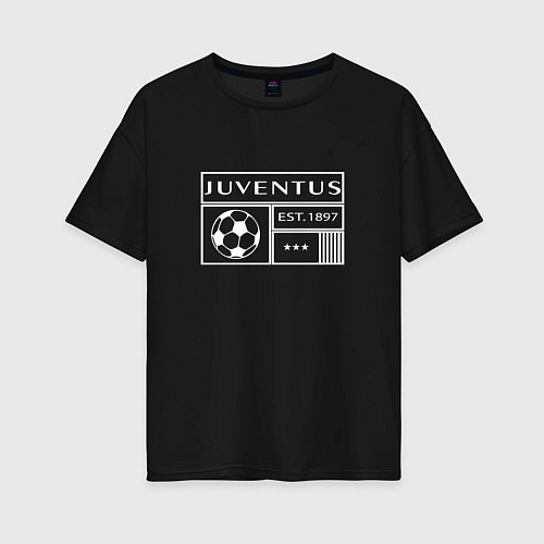 Женская футболка оверсайз Juventus - EST 1897 2022 / Черный – фото 1