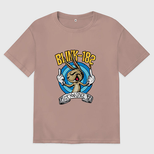 Женская футболка оверсайз Blink-182: Fuck you / Пыльно-розовый – фото 1