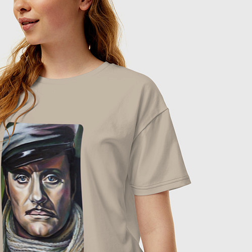 Женская футболка оверсайз Остап Бендер: портрет / Миндальный – фото 3