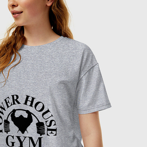 Женская футболка оверсайз Power House Gym / Меланж – фото 3
