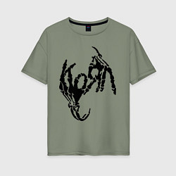 Футболка оверсайз женская Korn bones, цвет: авокадо