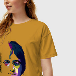 Футболка оверсайз женская John Lennon: Techno, цвет: горчичный — фото 2