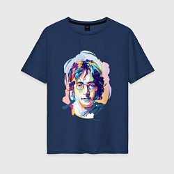 Футболка оверсайз женская John Lennon: Art, цвет: тёмно-синий