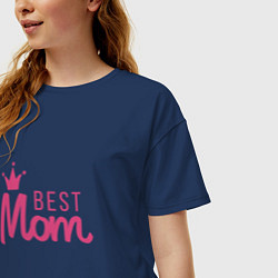 Футболка оверсайз женская Best Mom, цвет: тёмно-синий — фото 2