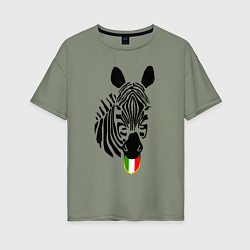 Футболка оверсайз женская Juventus Zebra, цвет: авокадо