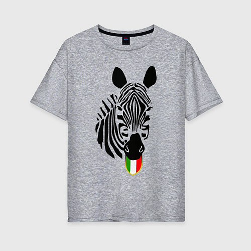 Женская футболка оверсайз Juventus Zebra / Меланж – фото 1