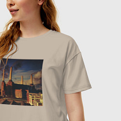 Футболка оверсайз женская Pink Floyd: Animals, цвет: миндальный — фото 2