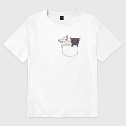 Женская футболка оверсайз Кисы