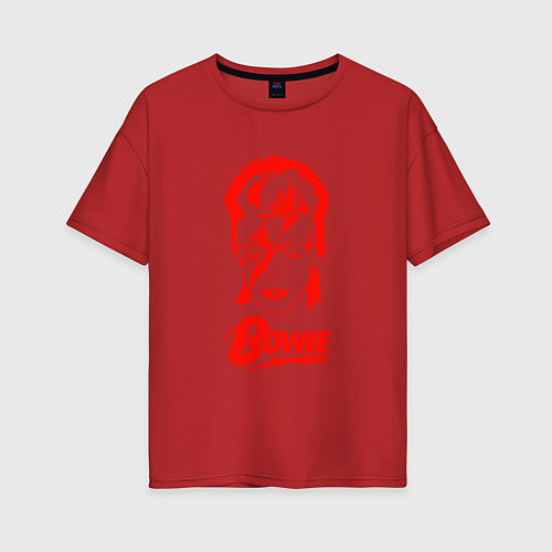 Женская футболка оверсайз Дэвид Боуи / Красный – фото 1