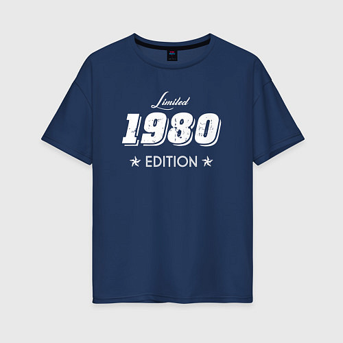 Женская футболка оверсайз Limited Edition 1980 / Тёмно-синий – фото 1
