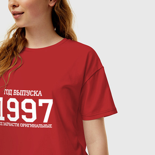 Женская футболка оверсайз Год выпуска 1997 / Красный – фото 3