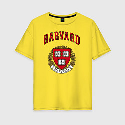 Футболка оверсайз женская Harvard university, цвет: желтый