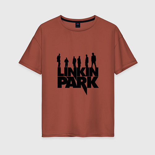 Женская футболка оверсайз Linkin Park / Кирпичный – фото 1