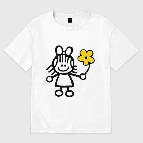 Женская футболка оверсайз Для влюбленных / Белый – фото 1