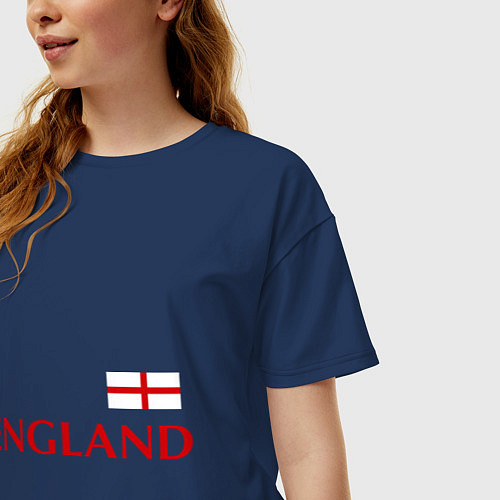 Женская футболка оверсайз Сборная Англии: 10 номер / Тёмно-синий – фото 3