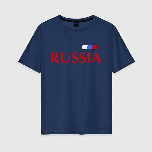 Женская футболка оверсайз Сборная России: 9 номер / Тёмно-синий – фото 1