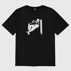 Женская футболка оверсайз Street Workout - выход силой белый