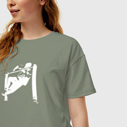 Футболка оверсайз женская Street Workout - выход силой белый, цвет: авокадо — фото 2