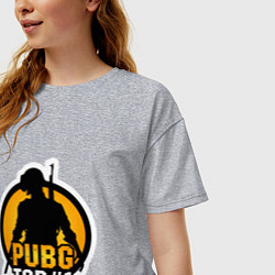 Футболка оверсайз женская PUBG Top 1, цвет: меланж — фото 2