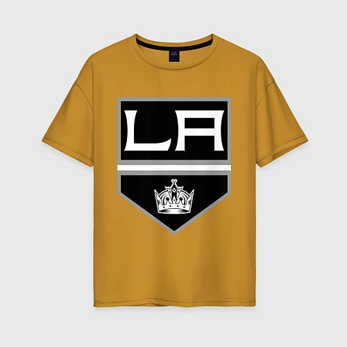 Женская футболка оверсайз Los Angeles Kings / Горчичный – фото 1