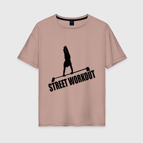 Женская футболка оверсайз Street WorkOut / Пыльно-розовый – фото 1