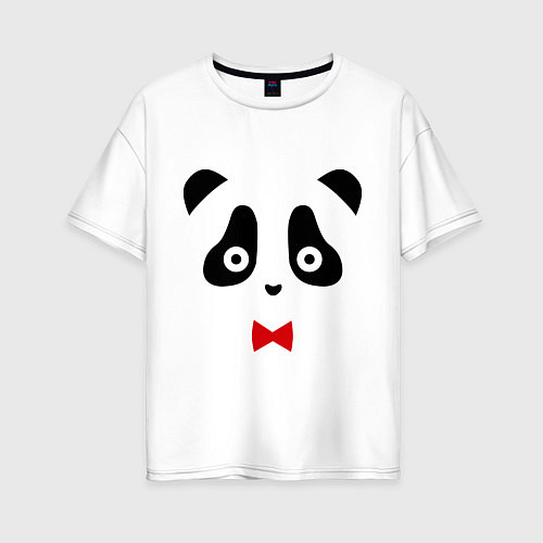 Женская футболка оверсайз Панда (мужская) / Белый – фото 1