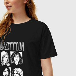 Футболка оверсайз женская Led Zeppelin Band цвета черный — фото 2