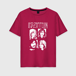 Футболка оверсайз женская Led Zeppelin Band, цвет: маджента