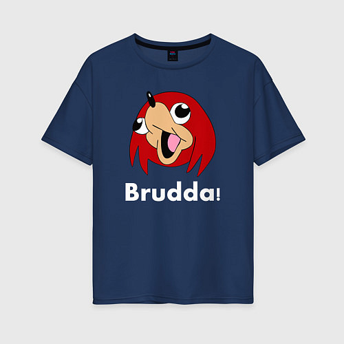 Женская футболка оверсайз Brudda / Тёмно-синий – фото 1