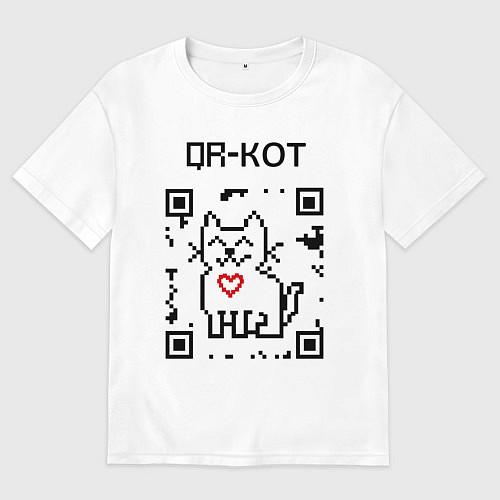 Женская футболка оверсайз QR-code-kote / Белый – фото 1