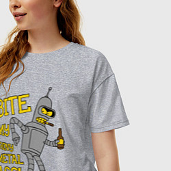 Футболка оверсайз женская Bite my shunny metal ass, цвет: меланж — фото 2
