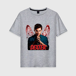 Футболка оверсайз женская Dexter: Blooded wings, цвет: меланж