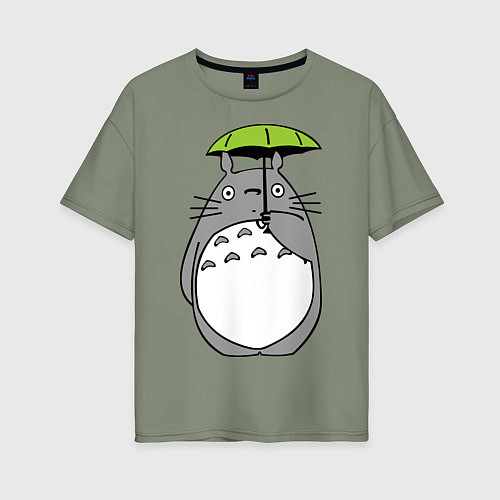 Женская футболка оверсайз Totoro с зонтом / Авокадо – фото 1