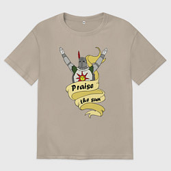 Футболка оверсайз женская Praise the Sun, цвет: миндальный
