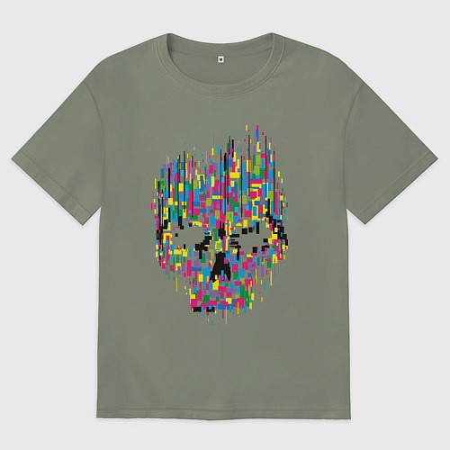 Женская футболка оверсайз Череп / Авокадо – фото 1