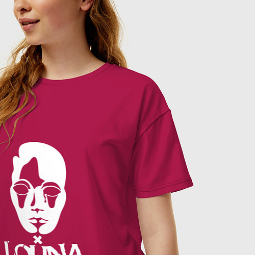 Женская футболка оверсайз Louna: Behind a Mask / Маджента – фото 3