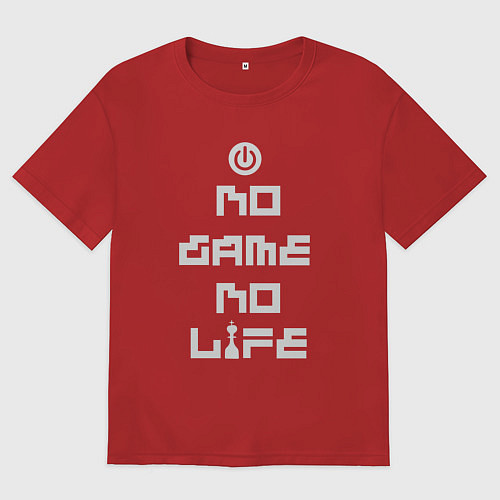 Женская футболка оверсайз No game No life / Красный – фото 1