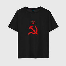 Футболка оверсайз женская Atomic Heart: СССР, цвет: черный