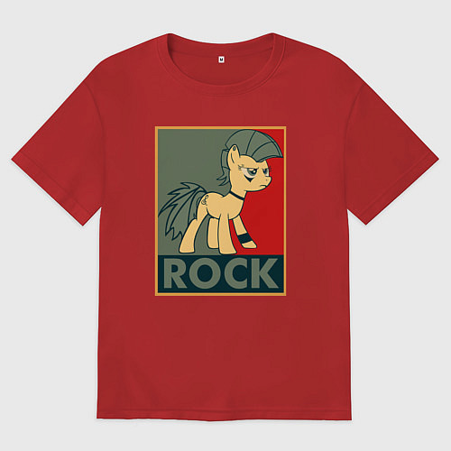 Женская футболка оверсайз Rock Pony / Красный – фото 1